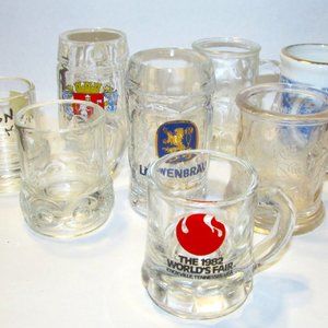 Lowenbrau, Wildfleken, 1982 Worlds Fair, Ryman Auditorium + 4 Other Shot Glasses